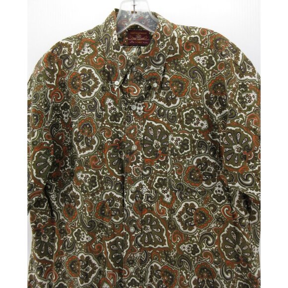 VINTAGE Van Heusen Shirt Large 60s 70s Disco Mod Paisley Dagger Collar - Picture 2 of 9